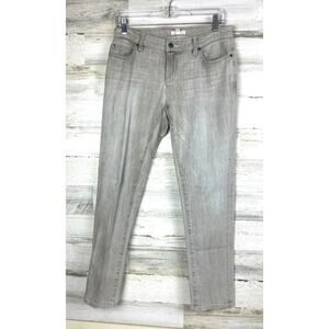 Eileen Fisher Womens 6 Gray Mid Rise Straight Leg Distressed Denim Jeans